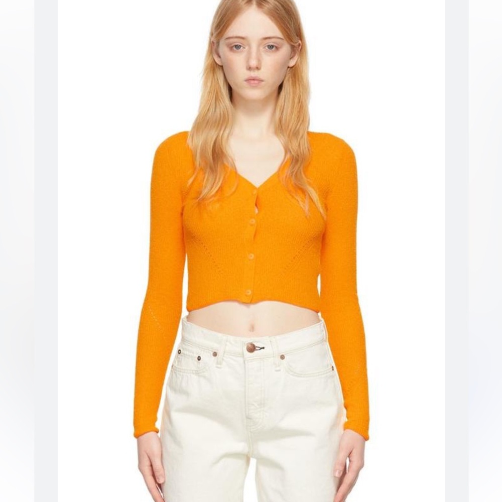 Rag & Bone Soleil Ribbed Cotton-Blend Cardigan - Marigold - Picture 4 of 10